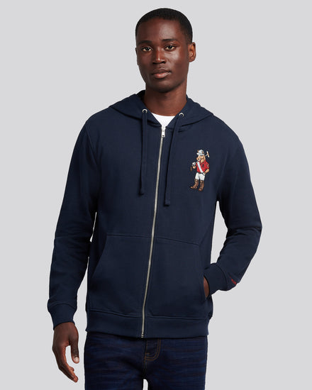 Mens USPA Chuck Loopback Zip Hoodie in Dark Sapphire Navy