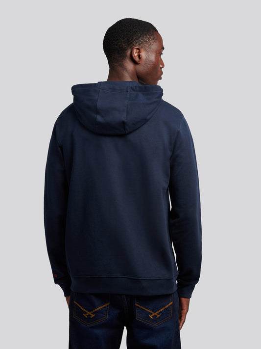 Mens USPA Chuck Loopback Zip Hoodie in Dark Sapphire Navy