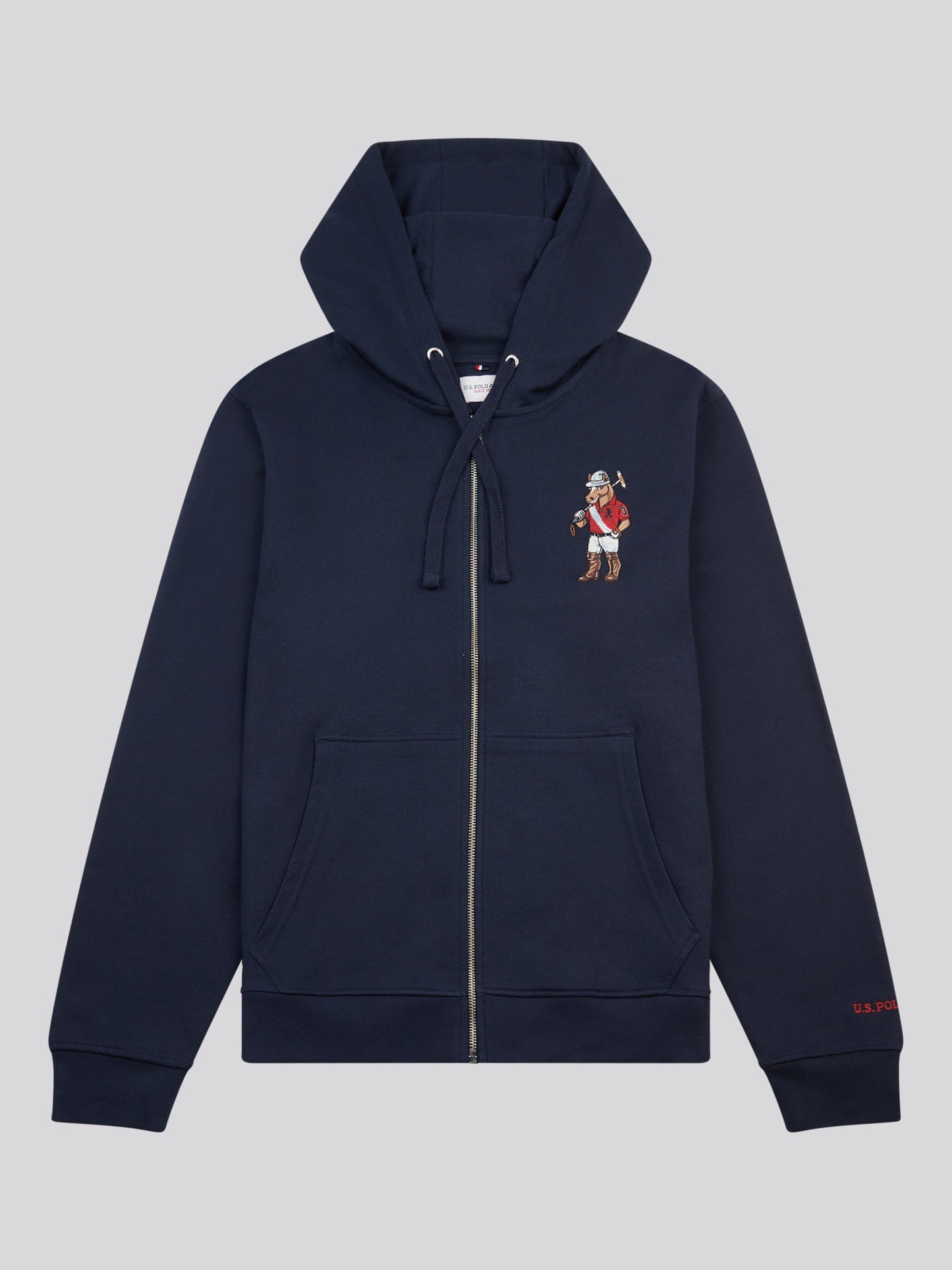 Mens USPA Chuck Loopback Zip Hoodie in Dark Sapphire Navy