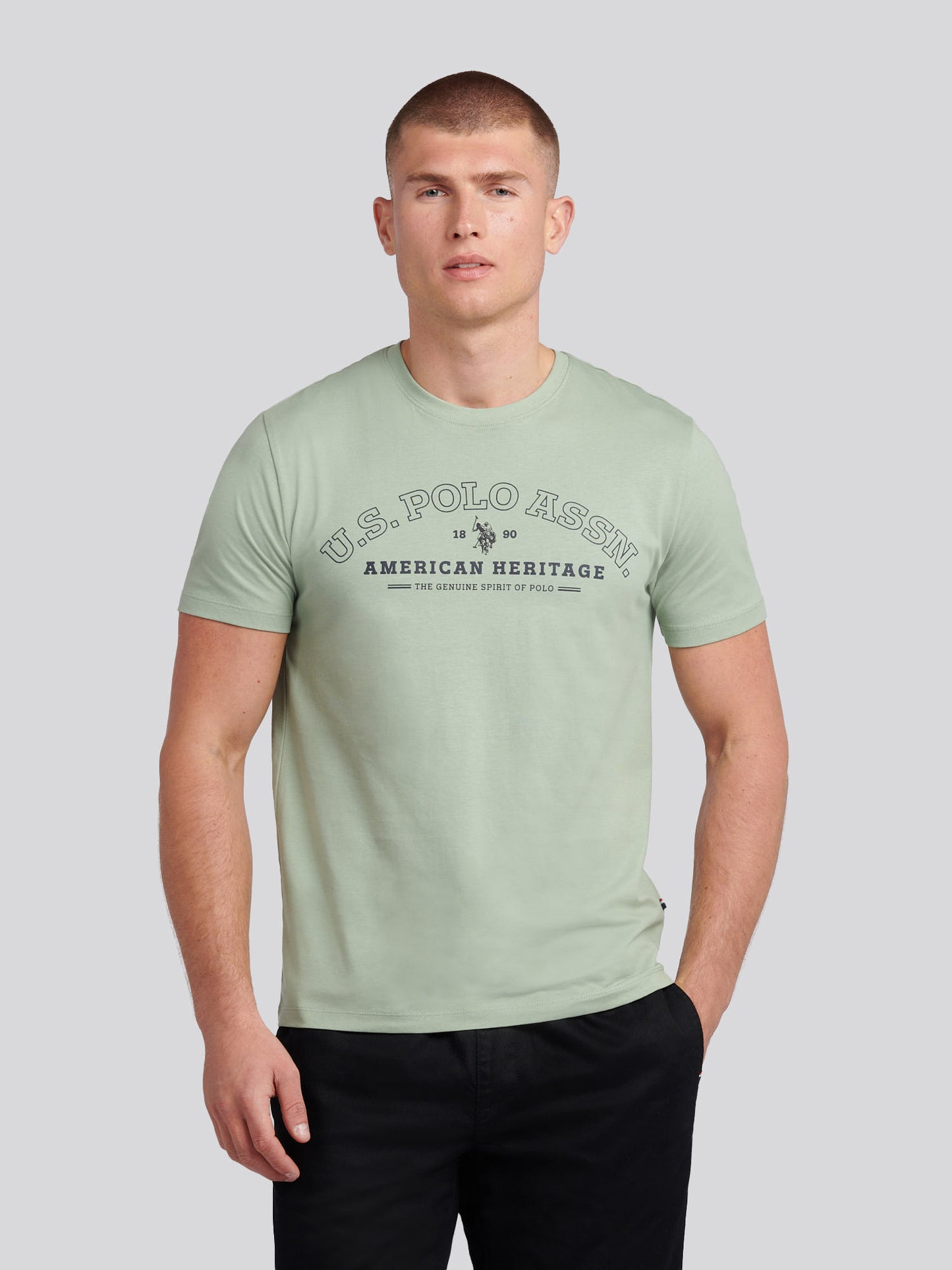 Mens Heritage Graphic T-Shirt in Iceberg Green