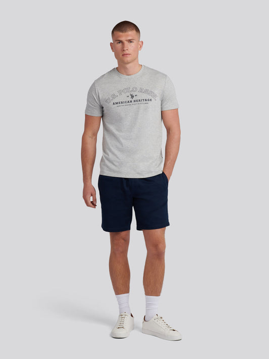 Mens Heritage Graphic T-Shirt in Mid Grey Marl