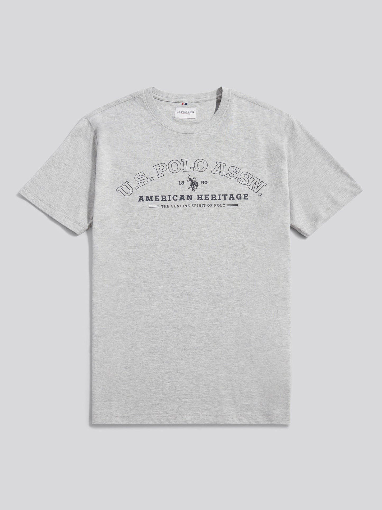 Mens Heritage Graphic T-Shirt in Mid Grey Marl
