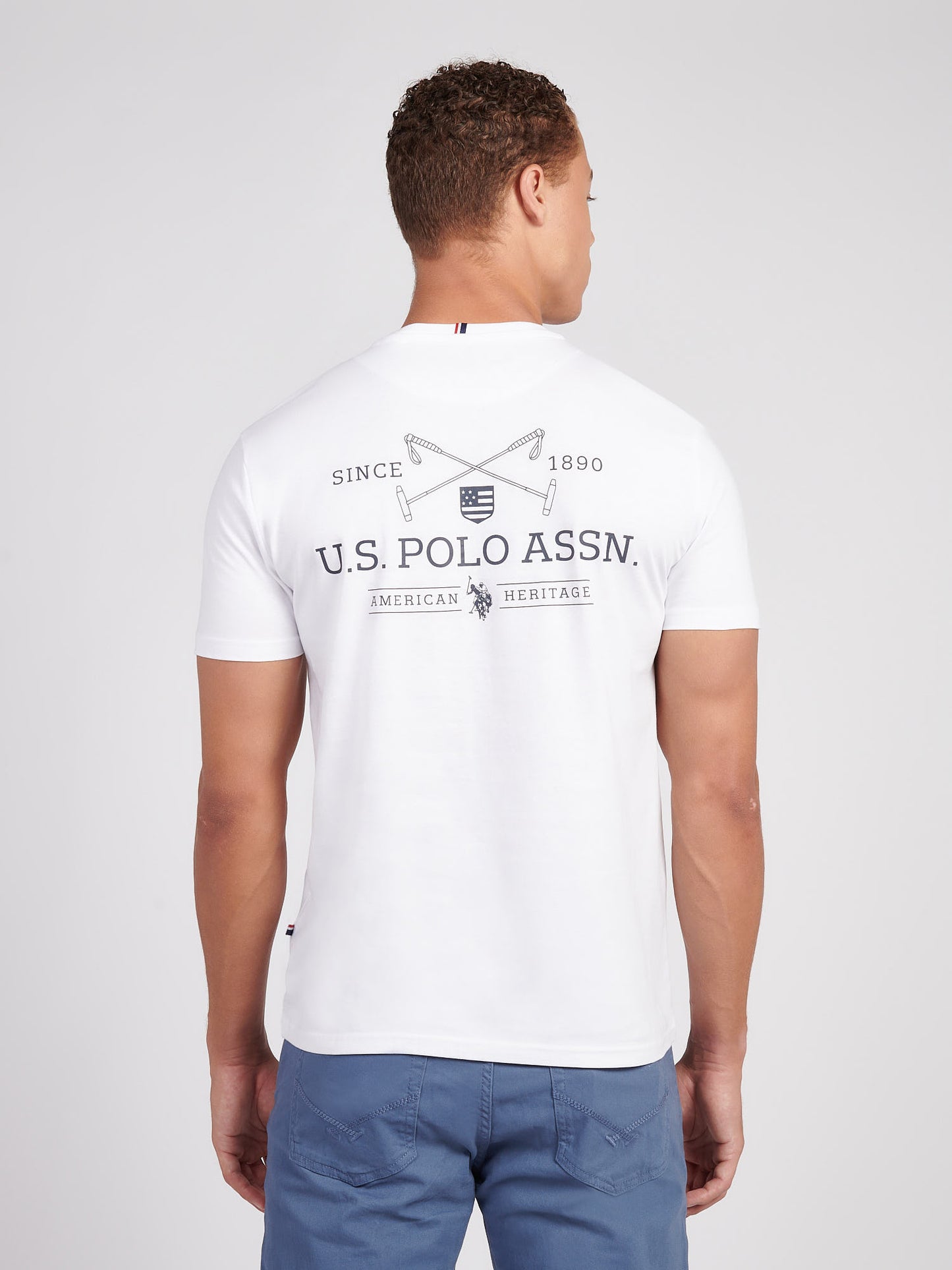 Mens USPA Back Graphic T-Shirt in Bright White