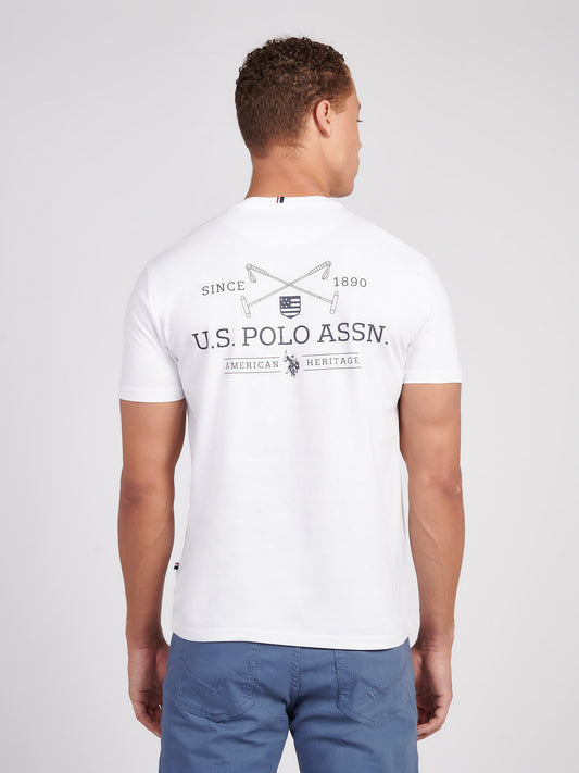 Mens USPA Back Graphic T-Shirt in Bright White
