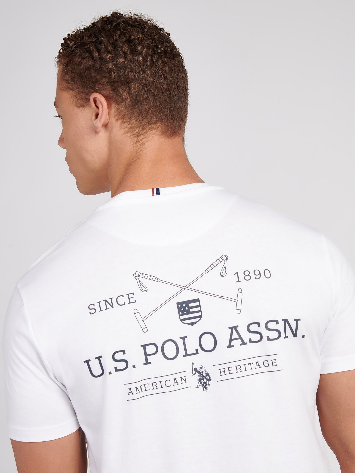 Mens USPA Back Graphic T-Shirt in Bright White