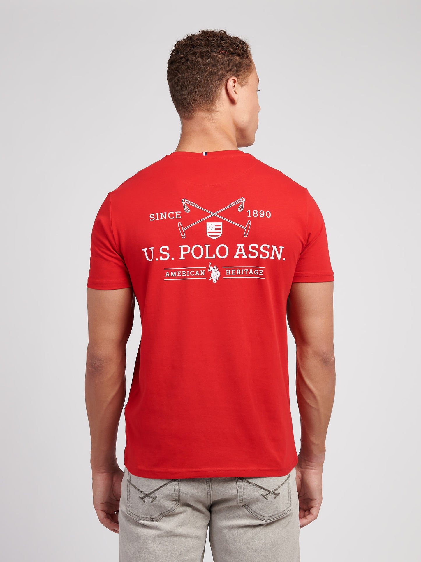Mens USPA Back Graphic T-Shirt in Haute Red