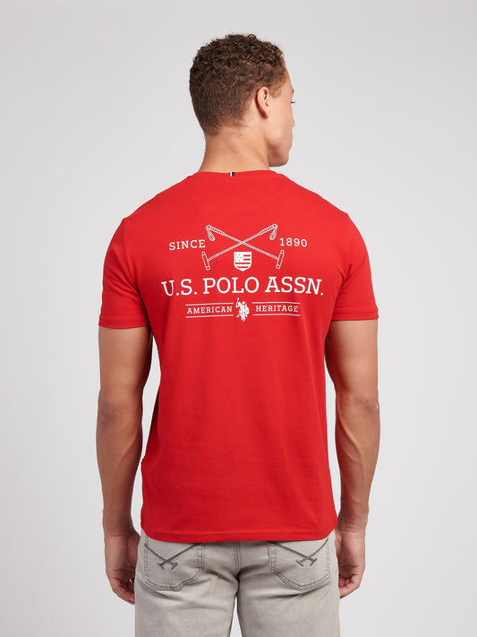 Mens USPA Back Graphic T-Shirt in Haute Red