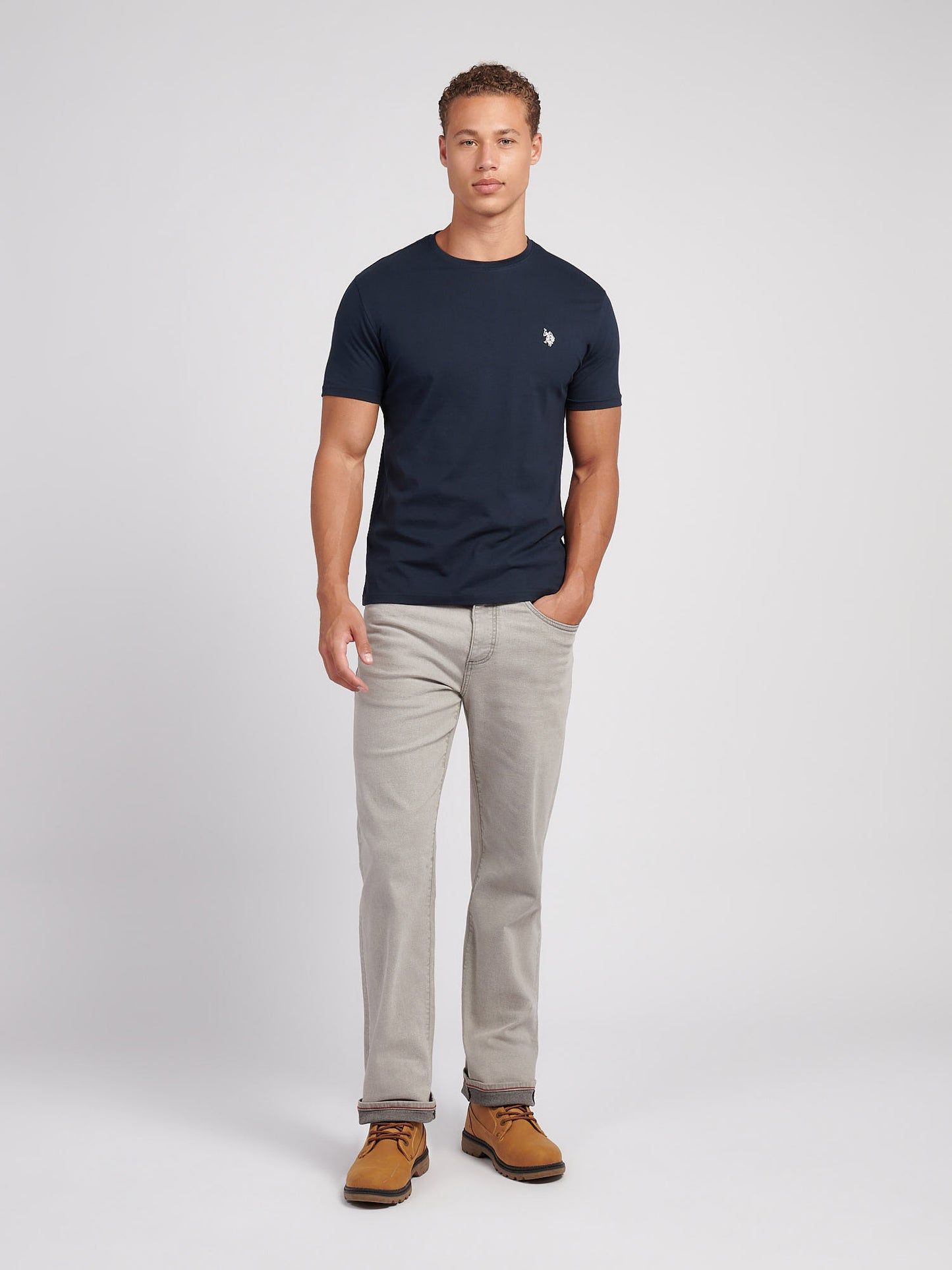 Mens USPA Back Graphic T-Shirt in Dark Sapphire Navy