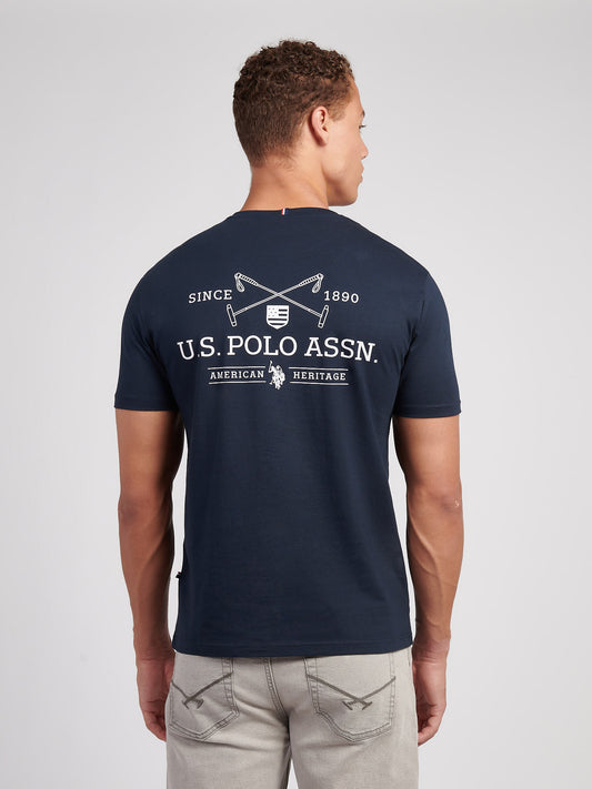 Mens USPA Back Graphic T-Shirt in Dark Sapphire Navy