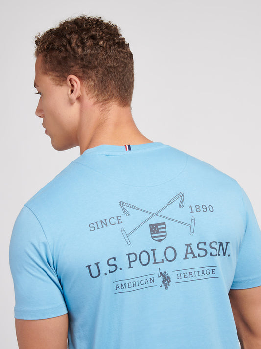 Mens USPA Back Graphic T-Shirt in Heritage Blue
