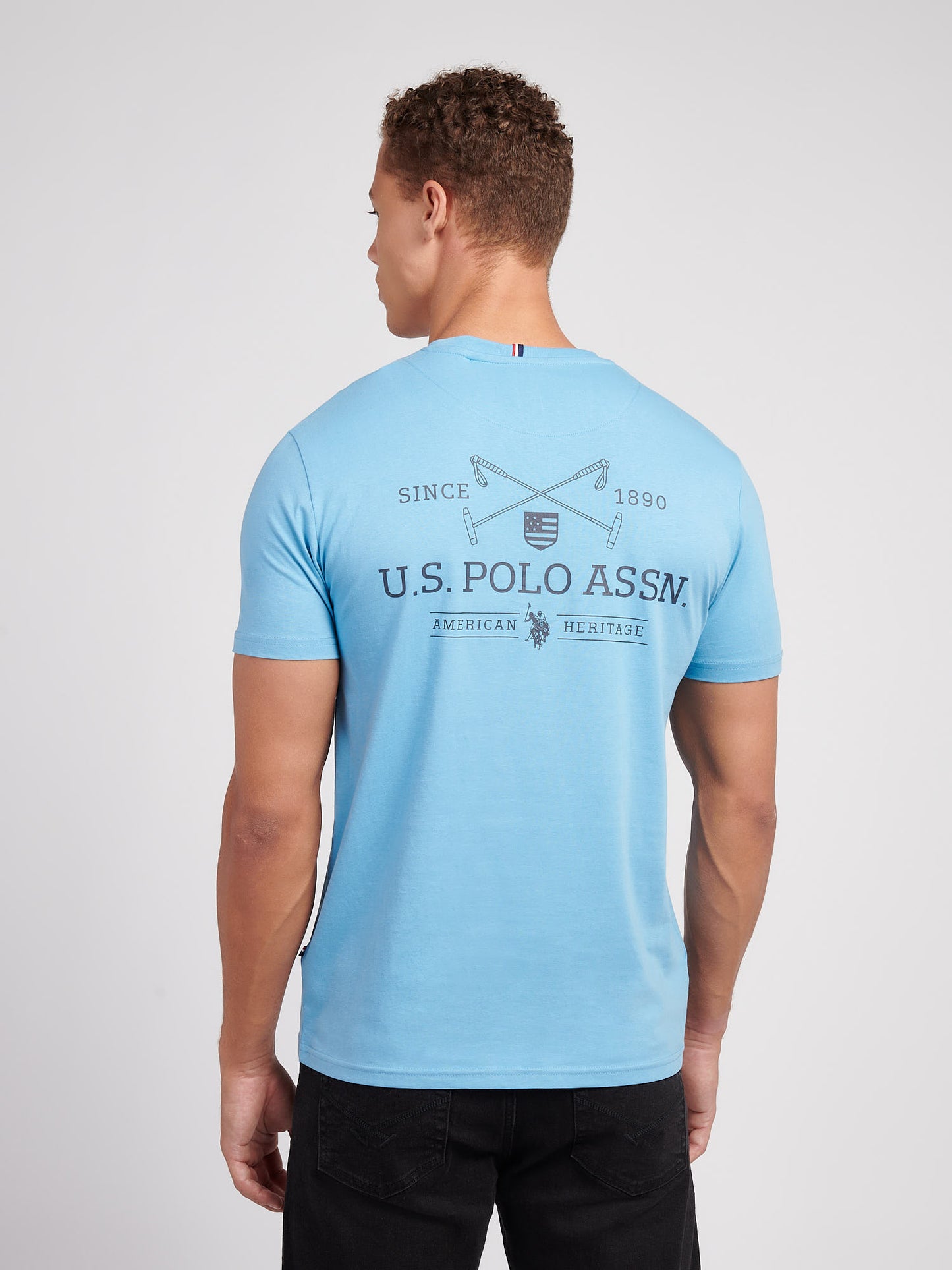 Mens USPA Back Graphic T-Shirt in Heritage Blue