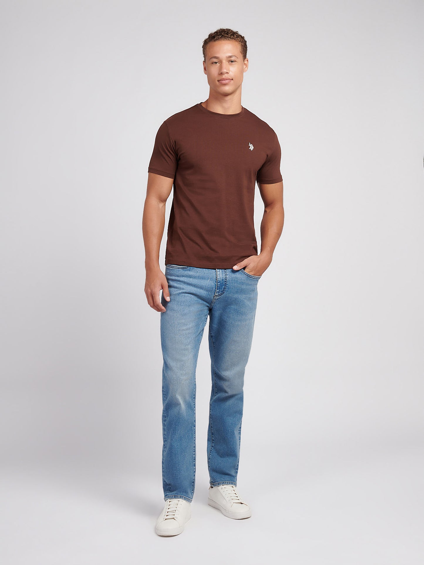 Mens USPA Back Graphic T-Shirt in Chocolate Martini