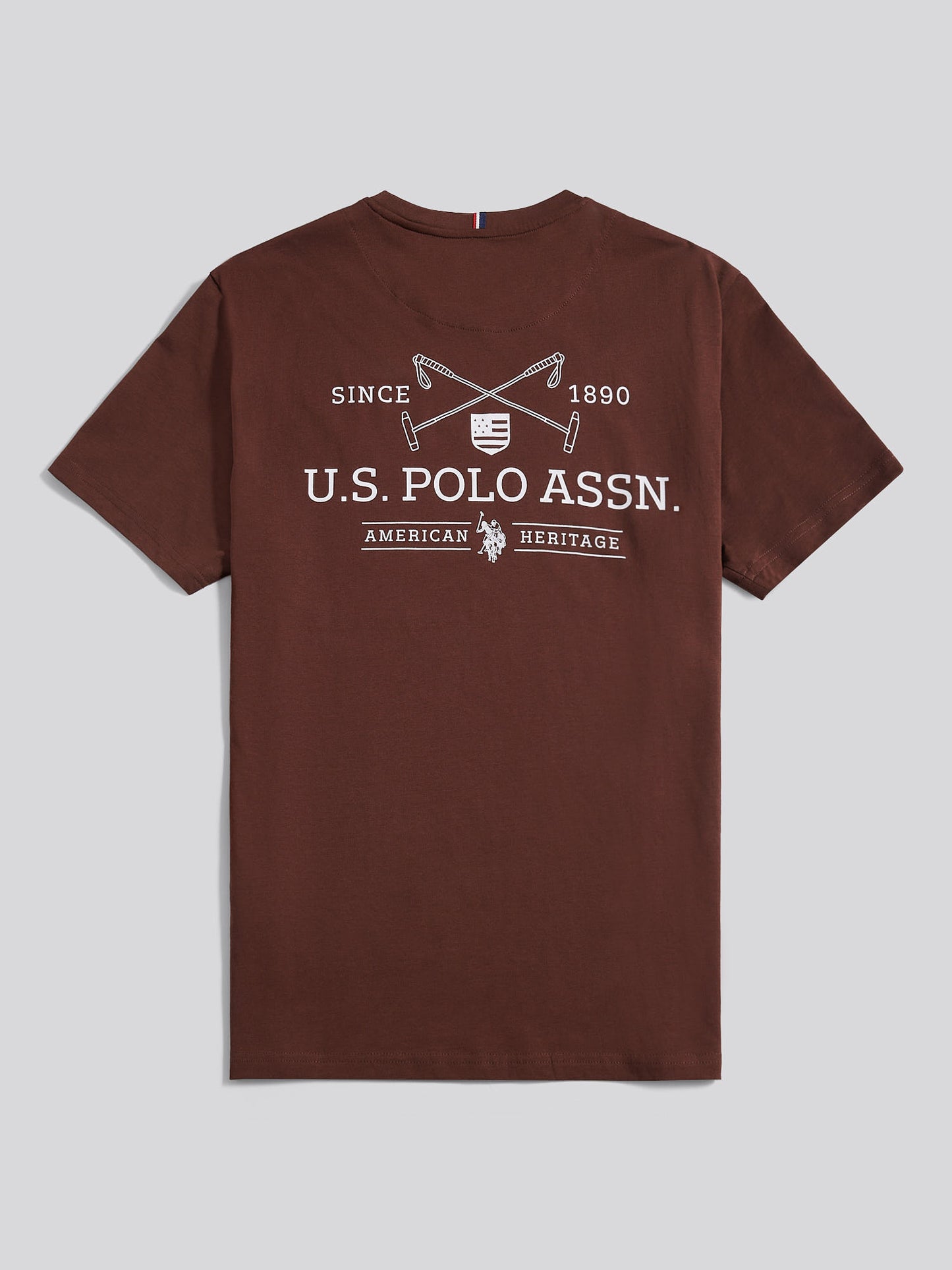 Mens USPA Back Graphic T-Shirt in Chocolate Martini