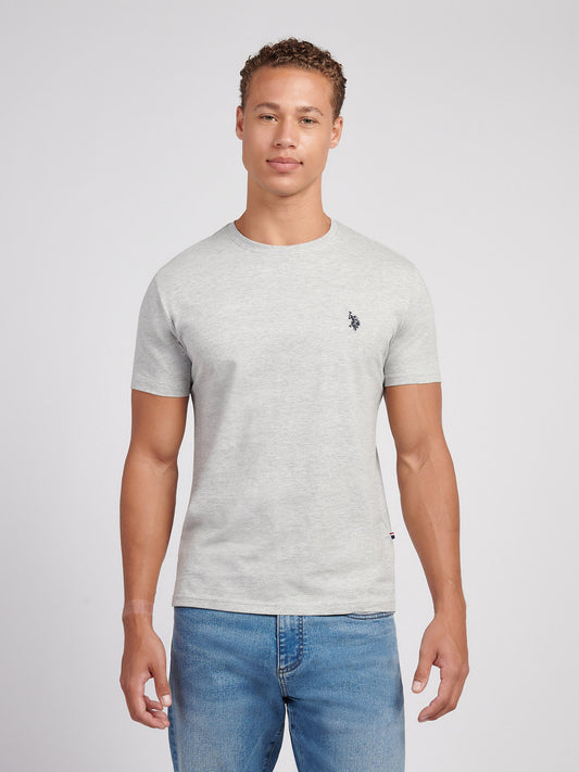 Mens USPA Back Graphic T-Shirt in Mid Grey Marl