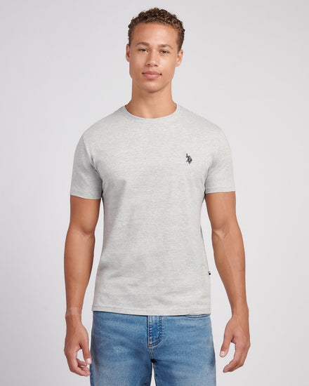Mens USPA Back Graphic T-Shirt in Mid Grey Marl