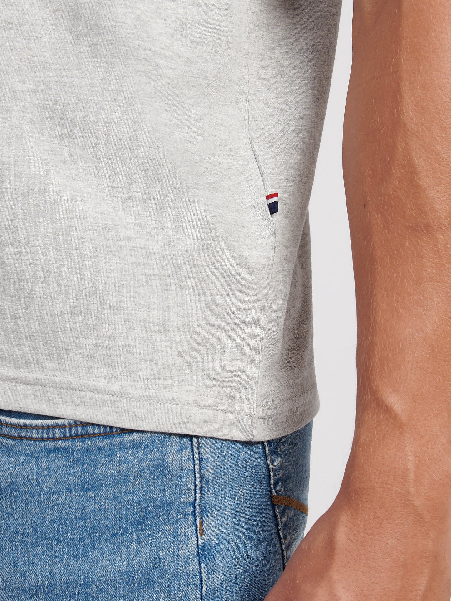 Mens USPA Back Graphic T-Shirt in Mid Grey Marl