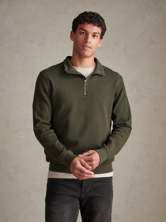 Mens French Rib 1/4 Funnel Forest Night