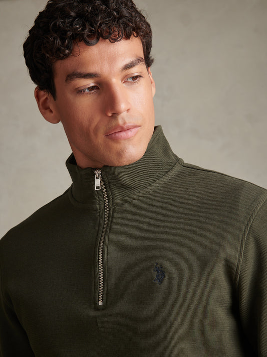 Mens French Rib 1/4 Funnel Forest Night