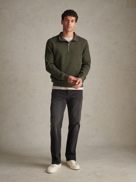 Mens French Rib 1/4 Funnel Forest Night
