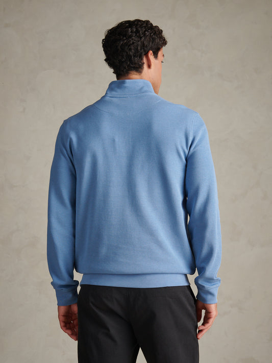 Mens French Rib 1/4 Funnel Ashleigh Blue