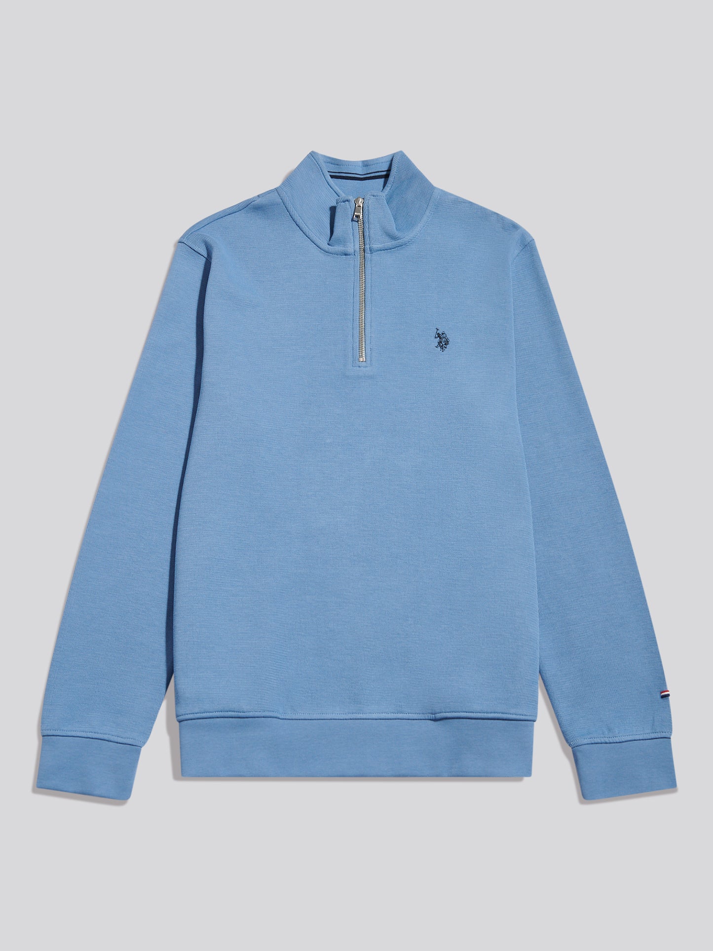 Mens French Rib 1/4 Funnel Ashleigh Blue