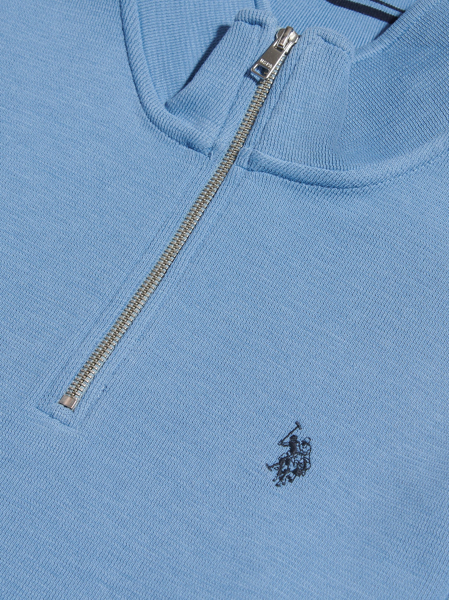 Mens French Rib 1/4 Funnel Ashleigh Blue