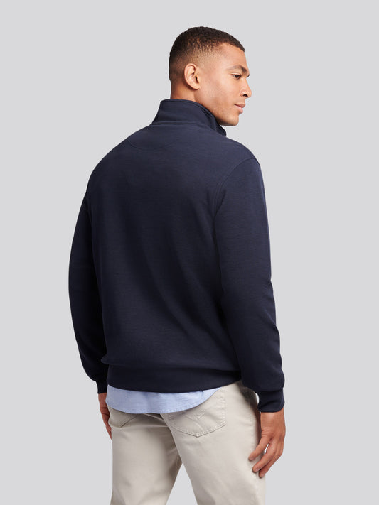 Mens French Rib 1/4 Funnel in Dark Sapphire Navy / Moonlight Blue DHM