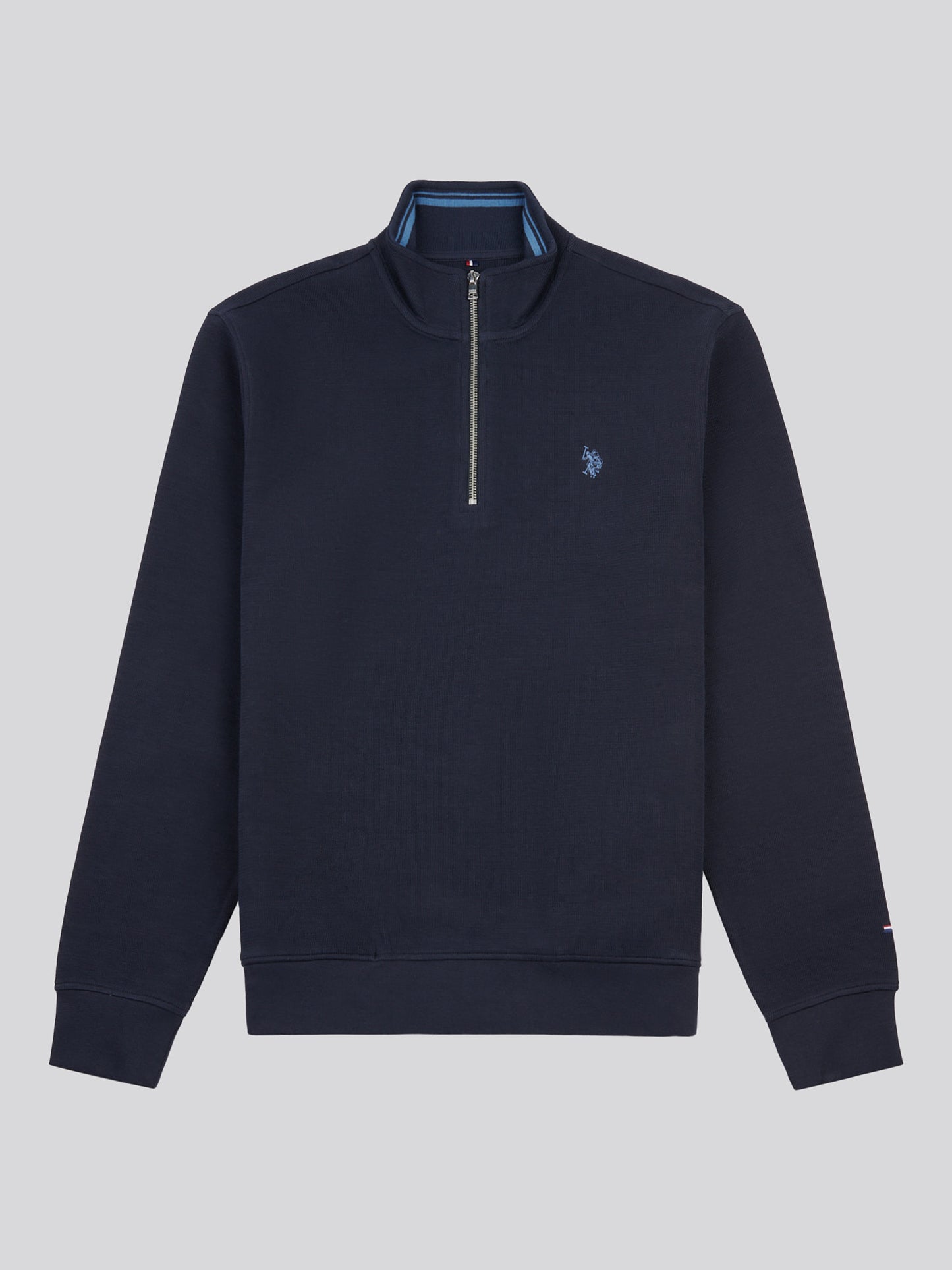 Mens French Rib 1/4 Funnel in Dark Sapphire Navy / Moonlight Blue DHM