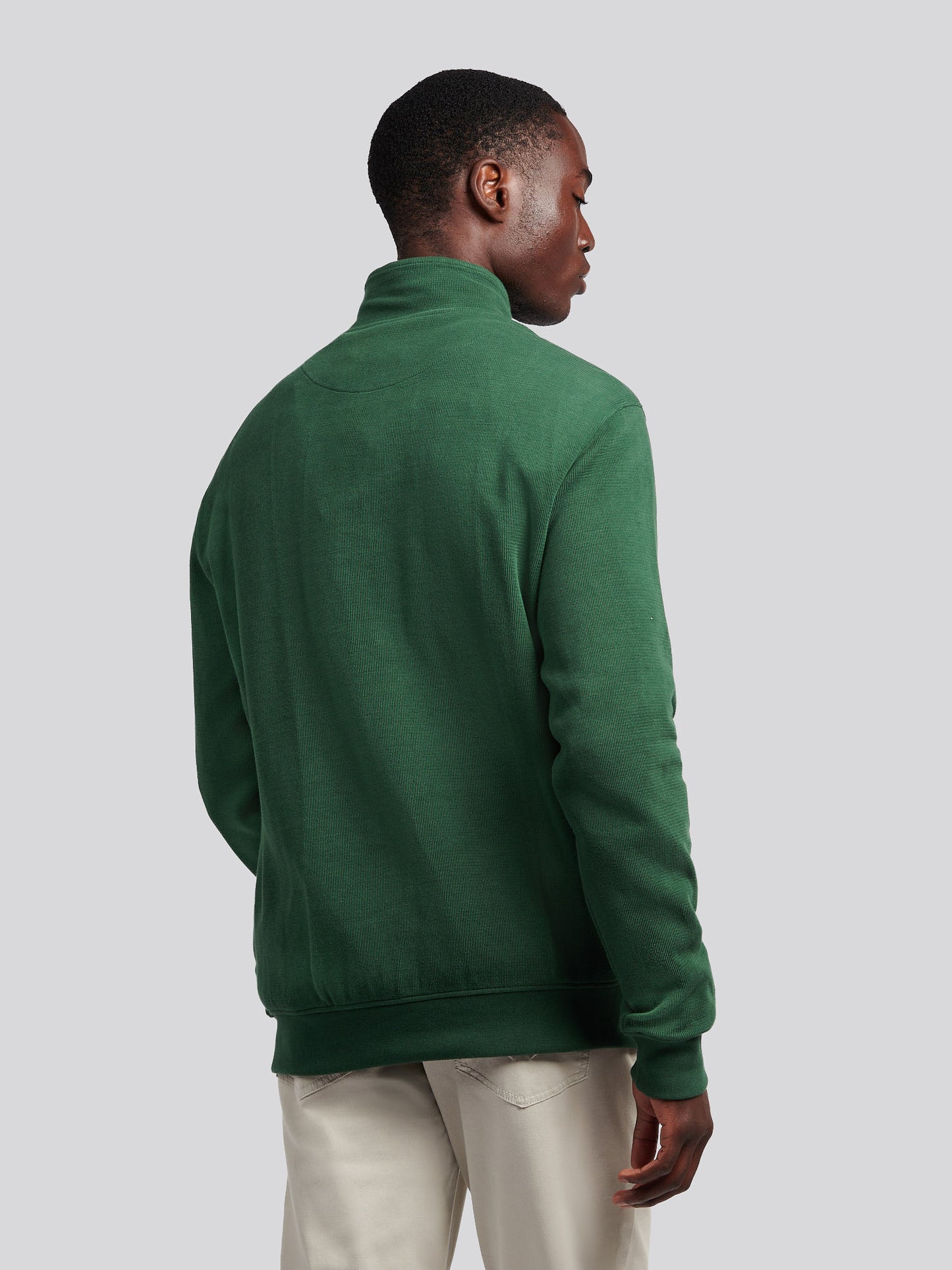 Mens French Rib 1/4 Funnel in Pineneedle