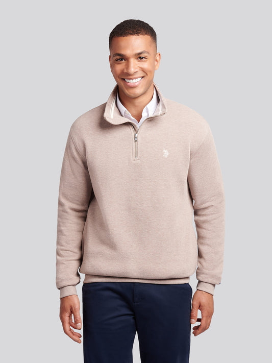 Mens French Rib 1/4 Funnel in Atmosphere Marl