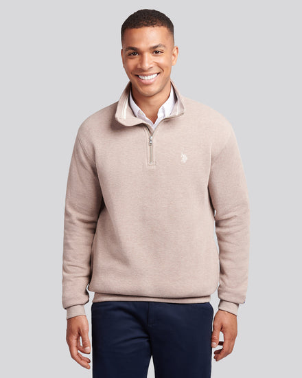 Mens French Rib 1/4 Funnel in Atmosphere Marl