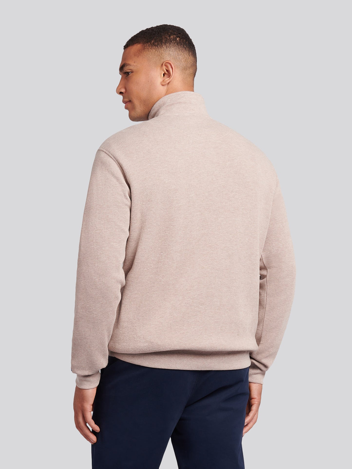 Mens French Rib 1/4 Funnel in Atmosphere Marl