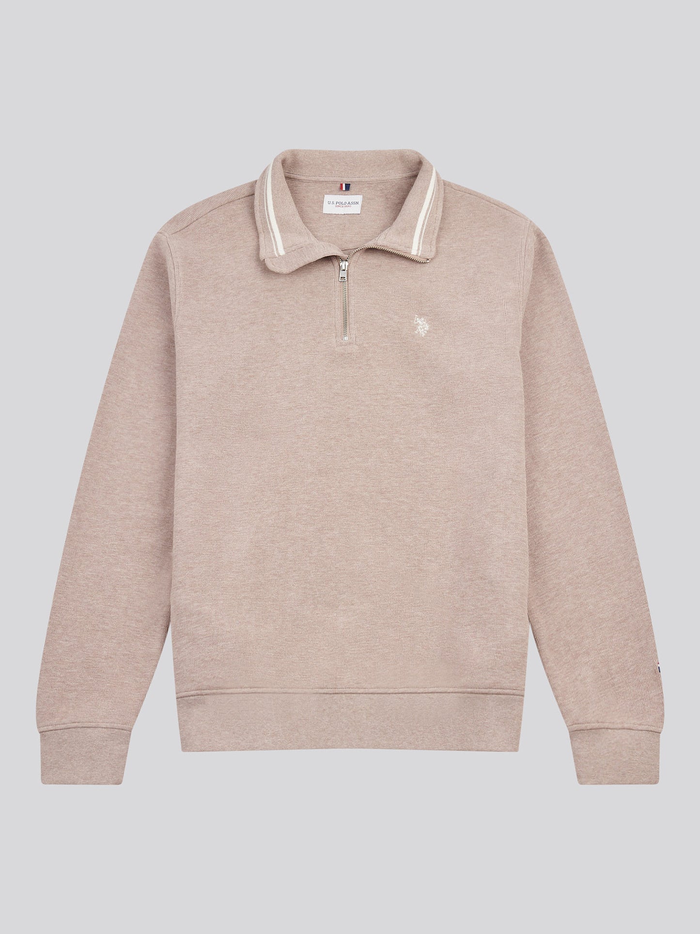 Mens French Rib 1/4 Funnel in Atmosphere Marl