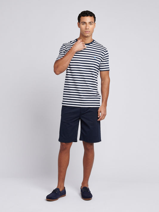 Mens Pencil Stripe Classic T-Shirt in Dark Sapphire Navy