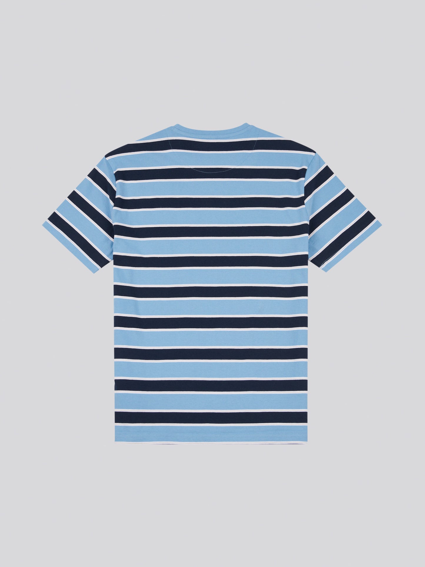Mens Stripe Double Horsemen T-Shirt in Allure