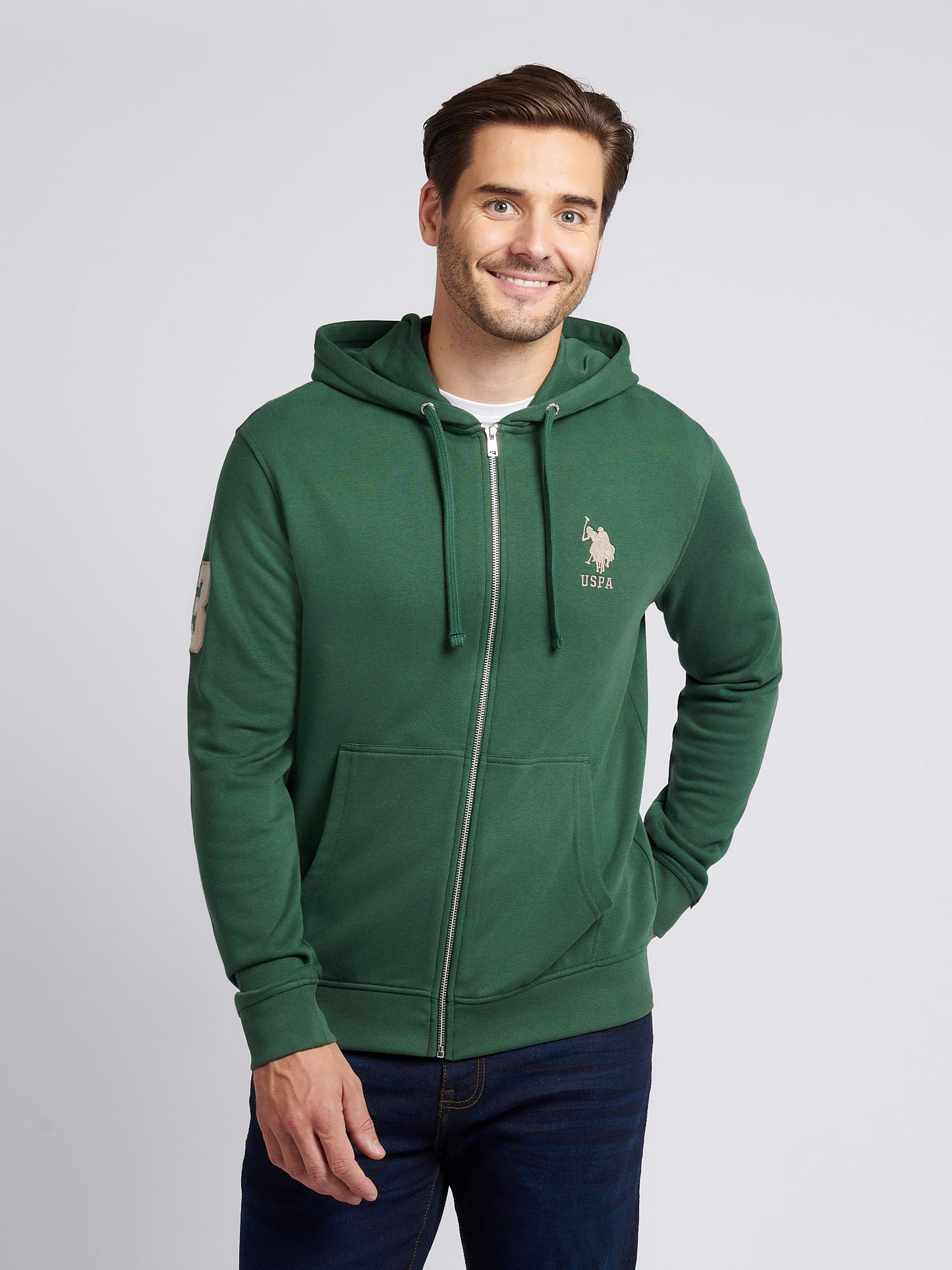 Mens Player 3 Zip Hoodie in Pineneedle