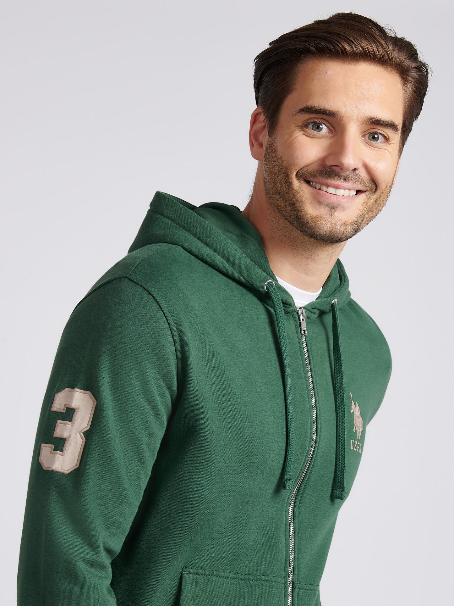 Mens Player 3 Zip Hoodie in Pineneedle