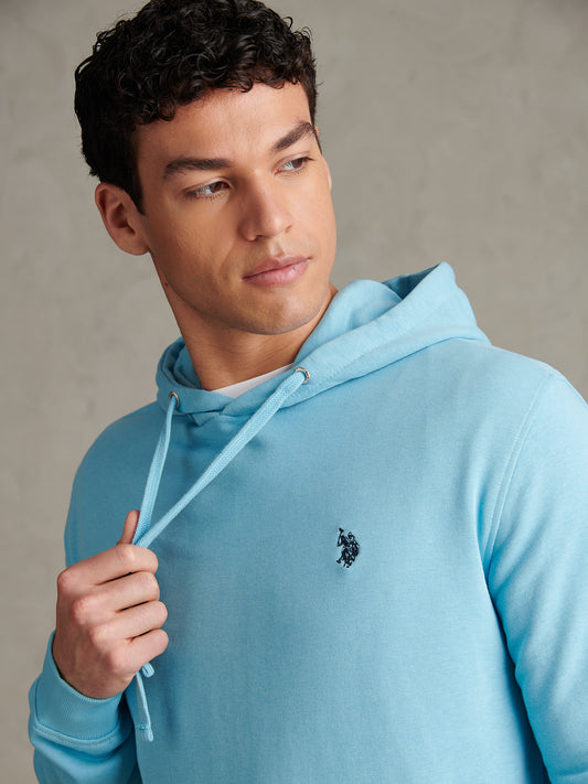 Mens Double Horsemen Loopback Hoodie Air Blue