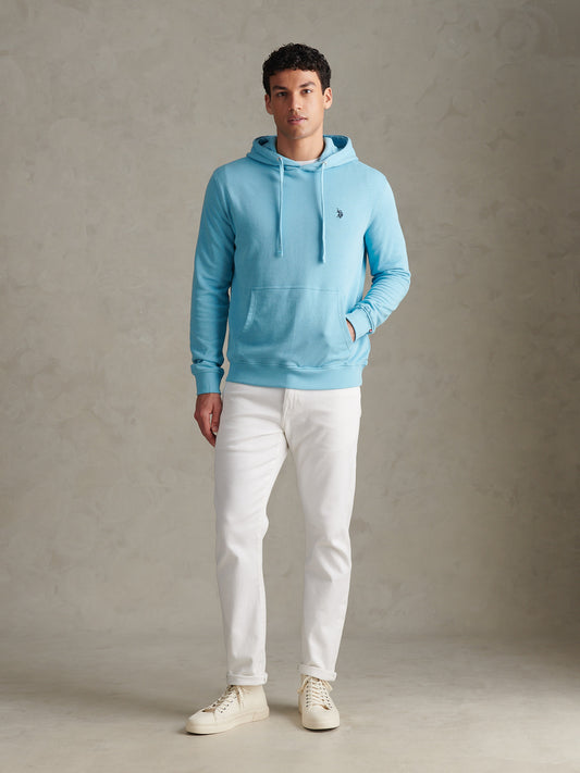 Mens Double Horsemen Loopback Hoodie Air Blue