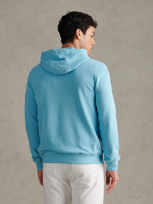 Mens Double Horsemen Loopback Hoodie Air Blue