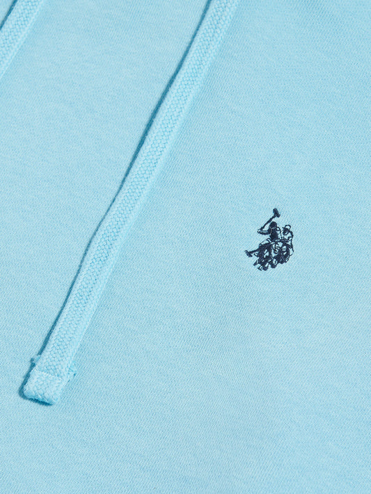 Mens Double Horsemen Loopback Hoodie Air Blue