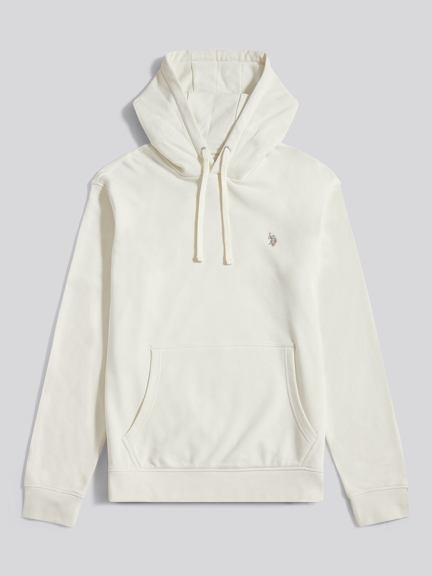 Mens Double Horsemen Loopback Hoodie in Whisper White
