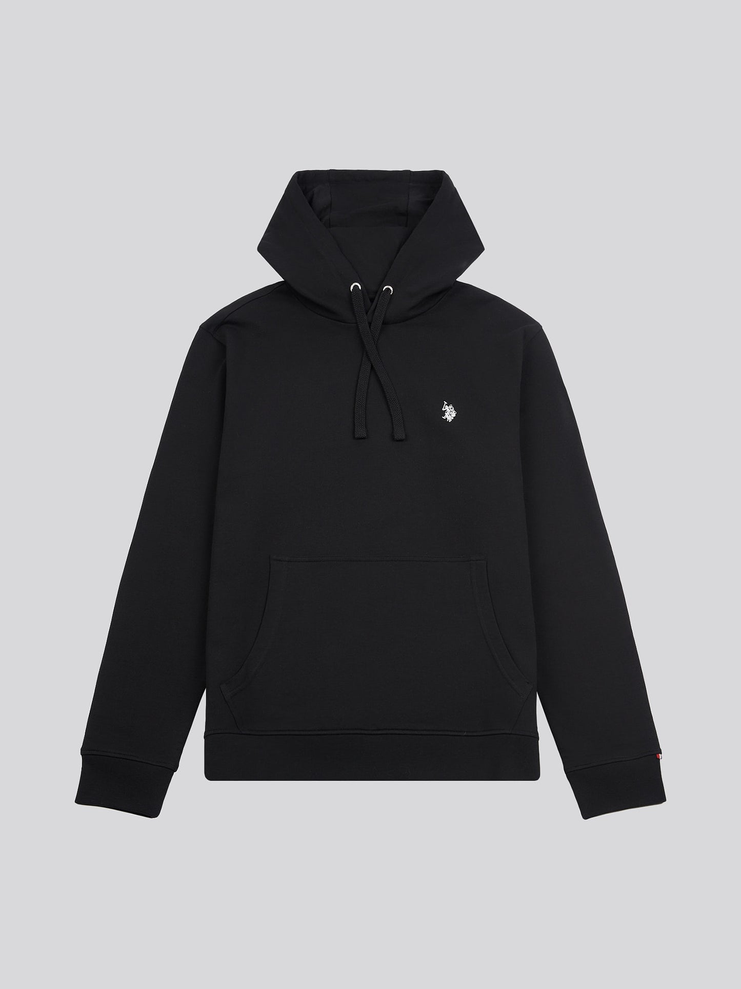 Mens Double Horsemen Loopback Hoodie in Black Bright White DHM