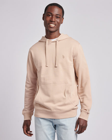 Mens Double Horsemen Loopback Hoodie in Doeskin