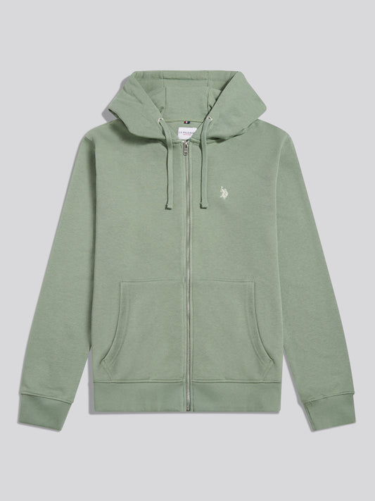 Mens Double Horsemen Loopback Zip Hoodie Sea Spray