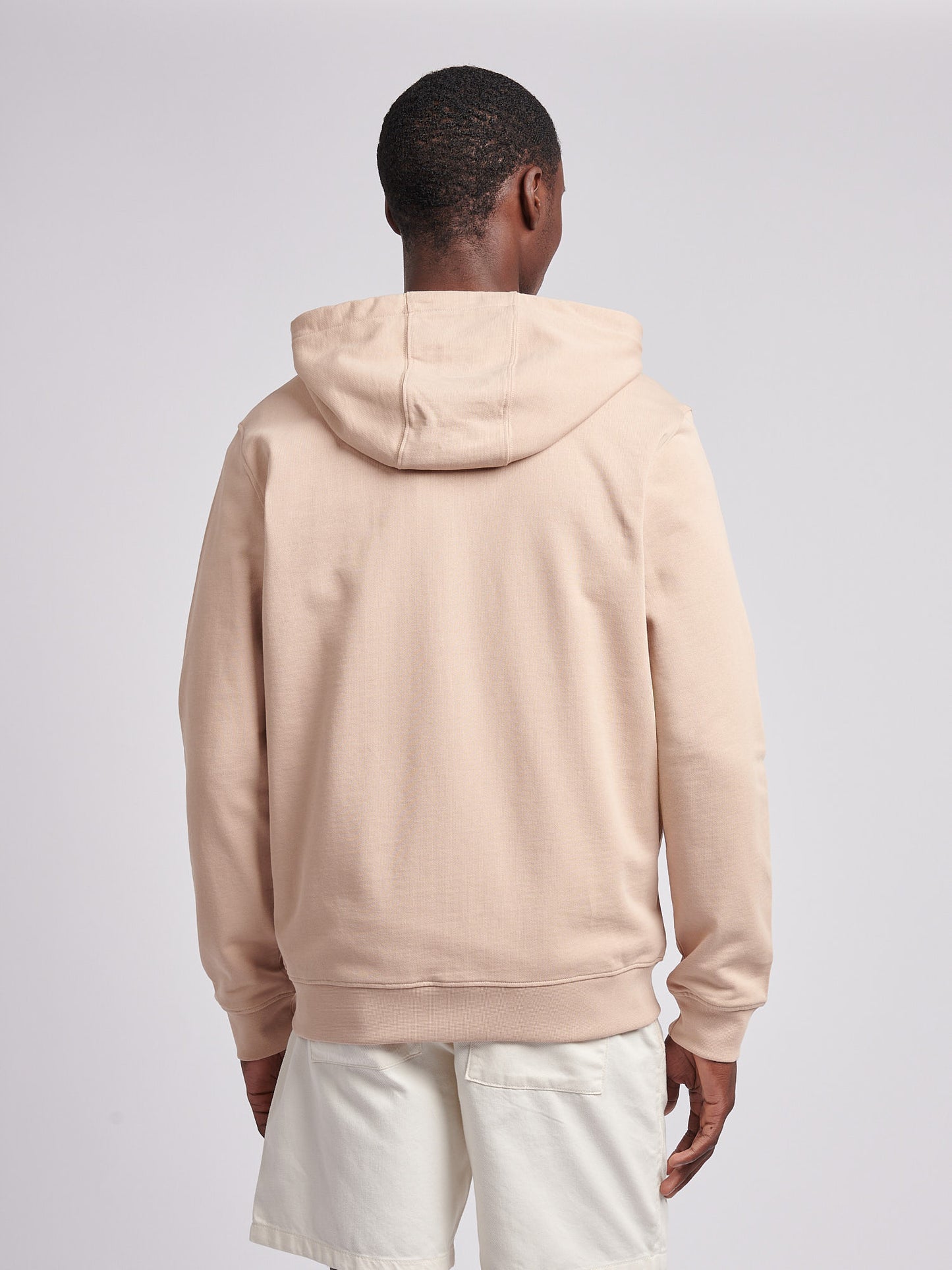 Mens Double Horsemen Loopback Zip Hoodie in Doeskin