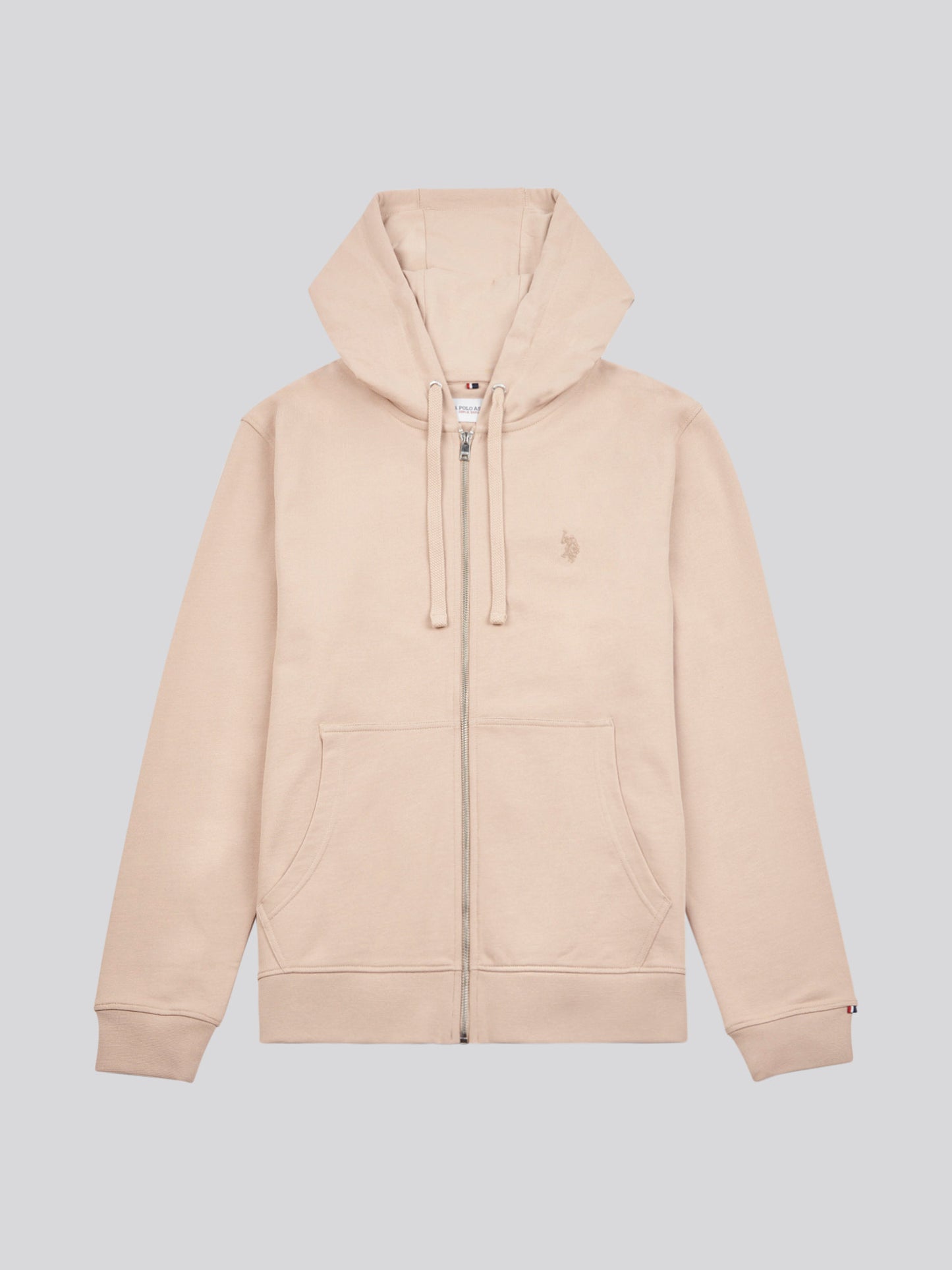 Mens Double Horsemen Loopback Zip Hoodie in Doeskin