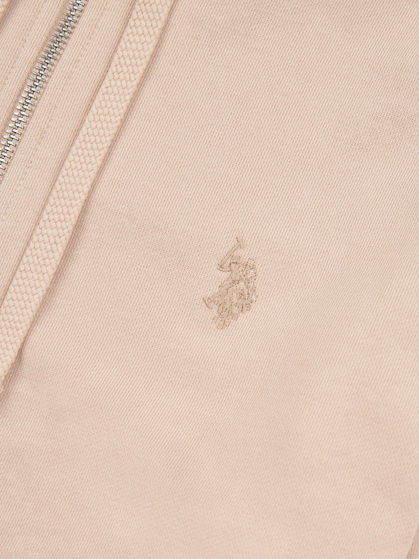 Mens Double Horsemen Loopback Zip Hoodie in Doeskin