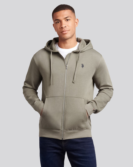 Mens Double Horsemen Loopback Zip Hoodie in Mulled Basil