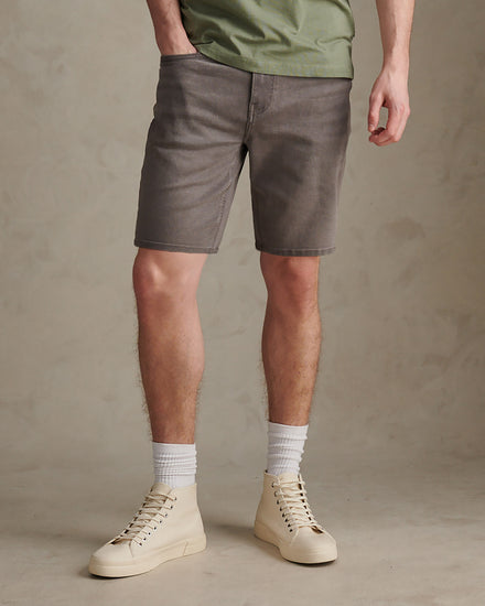Mens Classic 5 Pocket Denim Shorts Grey Wash